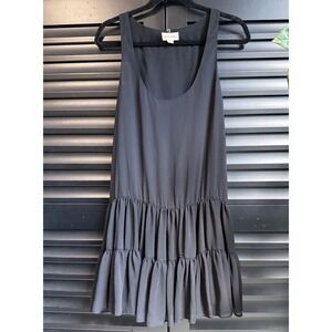 Diesel XS Sheer Tiered Mini Dress Black Tank LBD Grunge Indie Festival Goth